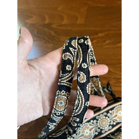 Vera Bradley Retired Cafe Latte Quilted Pattern Purse Handbag Paisley Brown - Picture 7 of 11